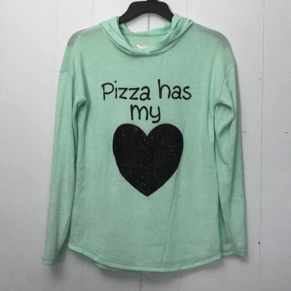 Justice hooded long sleeve top like new